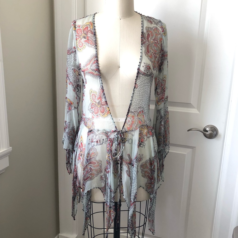 Topshop KATE MOSS Sheer Beaded Kimono